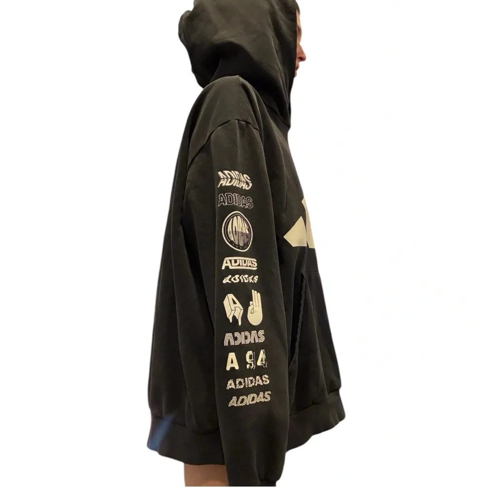 Adidas Trefoil Print Hoodie Sweatshirt